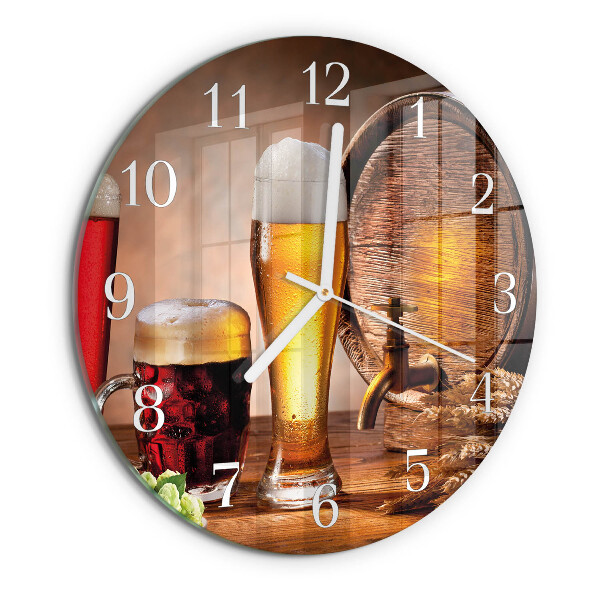 Glas wanduhr Bierfass