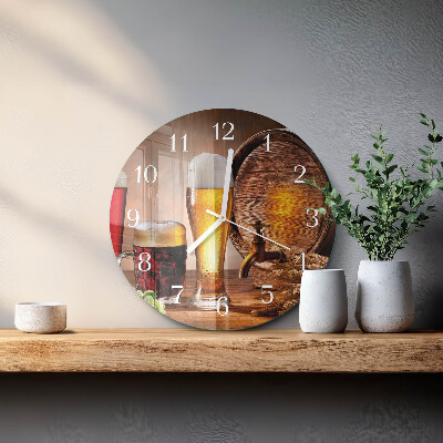 Glas wanduhr Bierfass