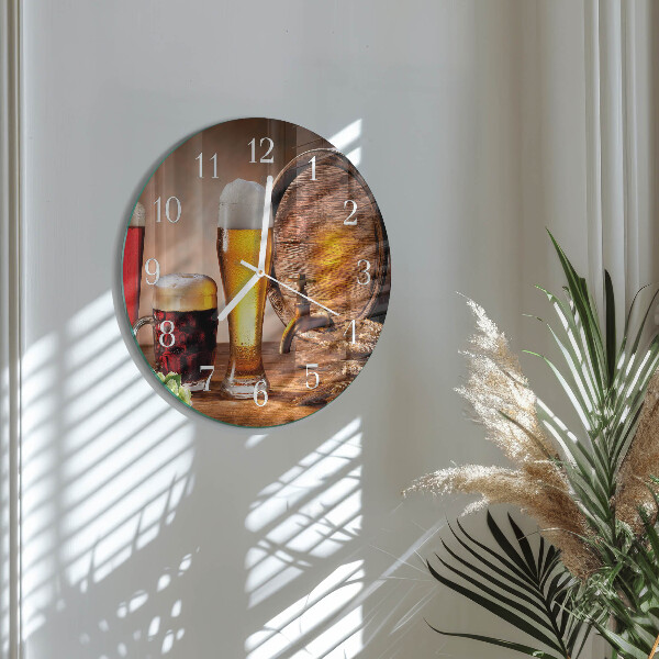 Glas wanduhr Bierfass