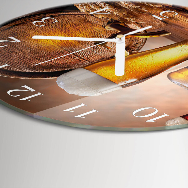 Glas wanduhr Bierfass