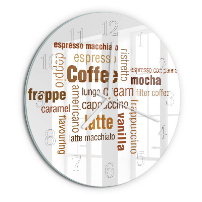 Glas wanduhr Kaffee