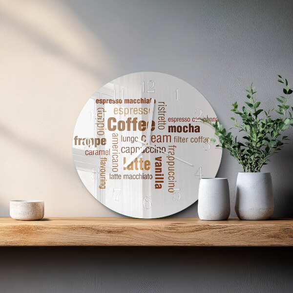 Glas wanduhr Kaffee