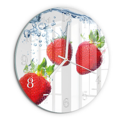 Glas wanduhr Erdbeeren