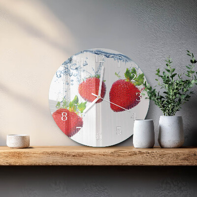Glas wanduhr Erdbeeren