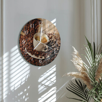 Glas wanduhr Tasse Kaffee