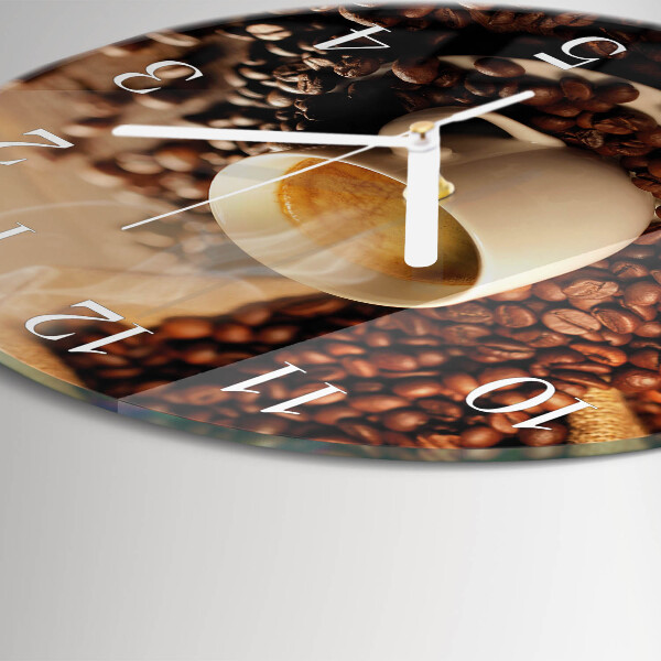 Glas wanduhr Tasse Kaffee
