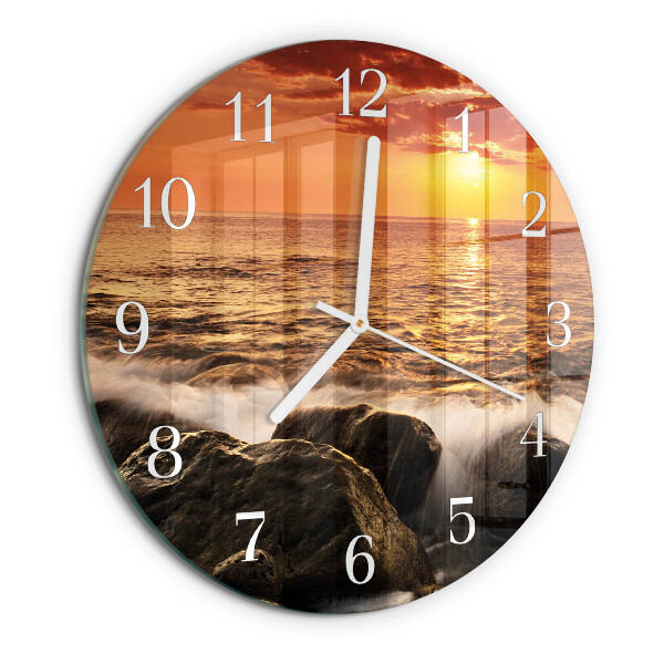 Glas wanduhr Sonnenuntergang