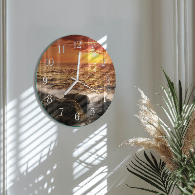 Glas wanduhr Sonnenuntergang