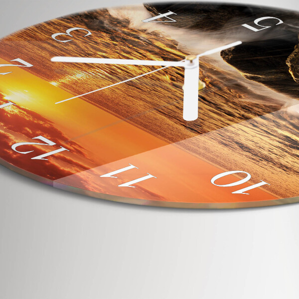 Glas wanduhr Sonnenuntergang