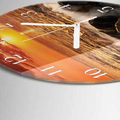 Glas wanduhr Sonnenuntergang