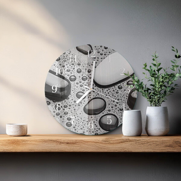Glas wanduhr Steine