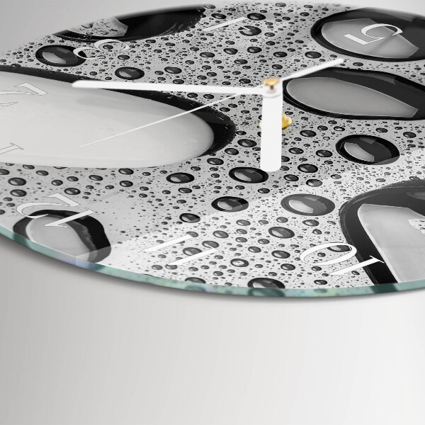 Glas wanduhr Steine