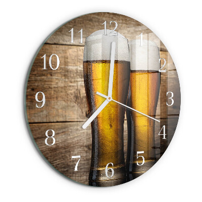 Glas wanduhr Bier