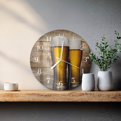 Glas wanduhr Bier