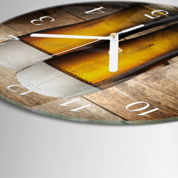 Glas wanduhr Bier