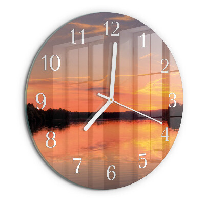 Glas wanduhr Sonnenuntergang