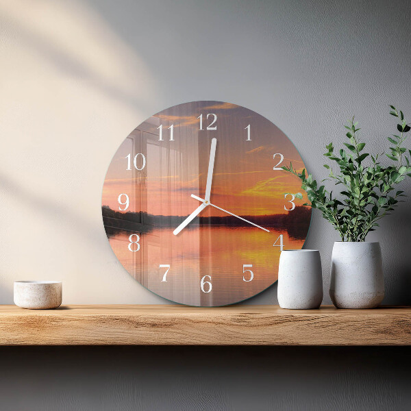 Glas wanduhr Sonnenuntergang