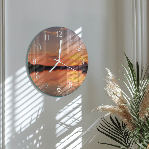 Glas wanduhr Sonnenuntergang