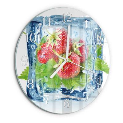 Glas wanduhr Erdbeereis