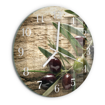 Glas wanduhr Oliven