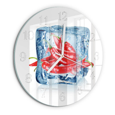 Glas wanduhr Chili mit Eiscreme
