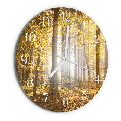 Glas wanduhr Herbst im Wald