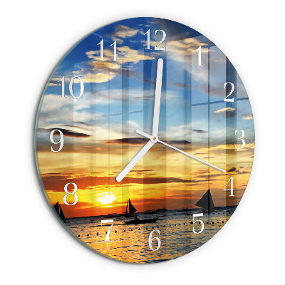 Glas wanduhr Sonnenuntergang