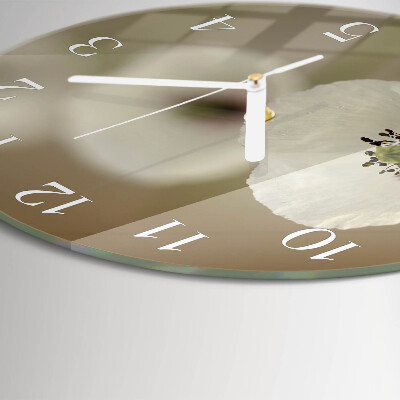 Glas wanduhr Mohn