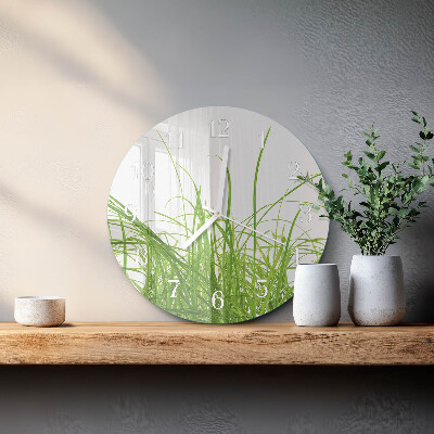 Glas wanduhr Gras