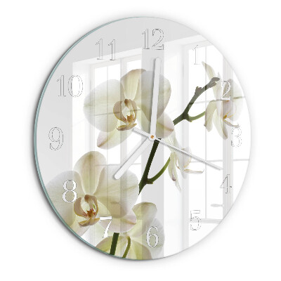Glas wanduhr Orchidee