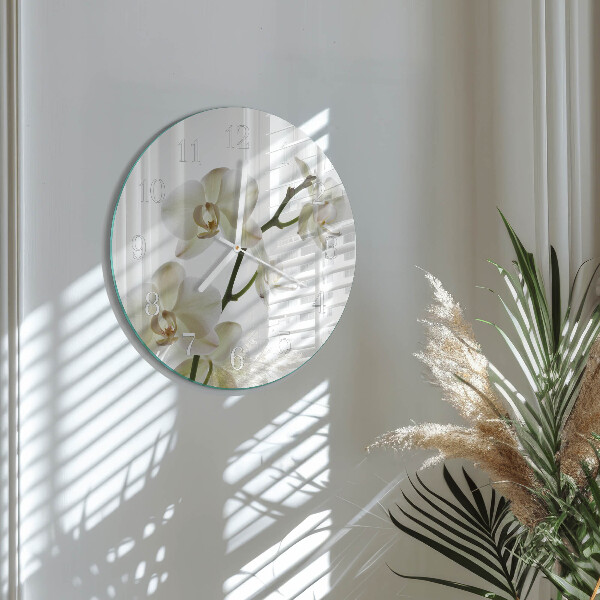 Glas wanduhr Orchidee