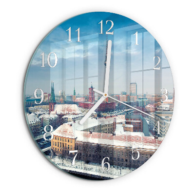 Glas wanduhr Winterstadt