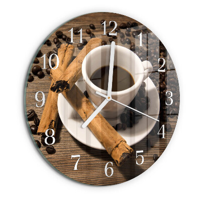 Glas wanduhr Zimtkaffee