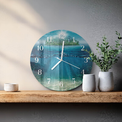 Glas wanduhr Meeresboden