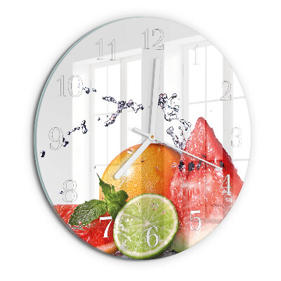 Glas wanduhr Obst
