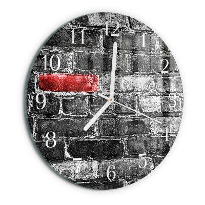 Glas wanduhr Ziegel
