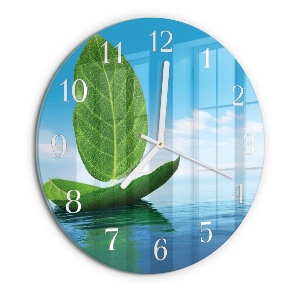 Glas wanduhr Blätter