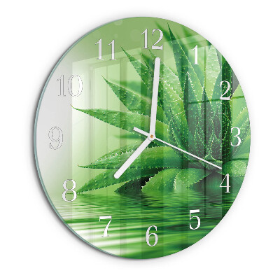 Glas wanduhr Aloe