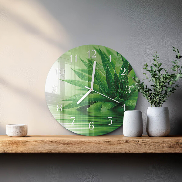 Glas wanduhr Aloe