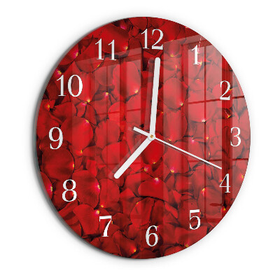 Glas wanduhr Rosenblätter