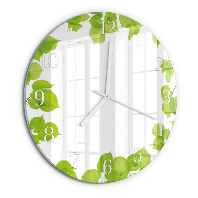 Glas wanduhr Blätter