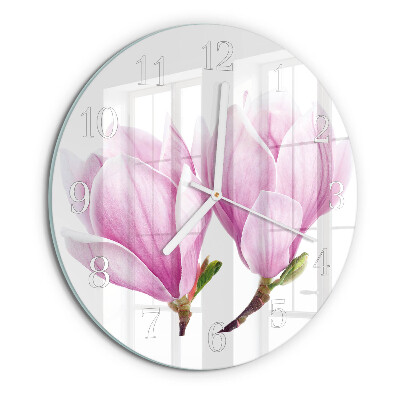 Glas wanduhr Magnolie