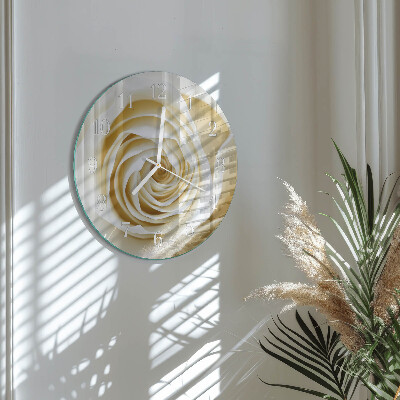 Glas wanduhr Rose
