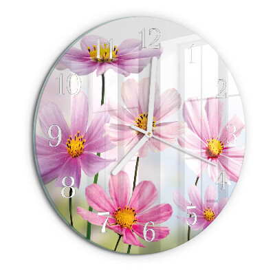 Glas wanduhr Blumen