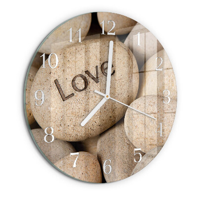 Glas wanduhr Steine