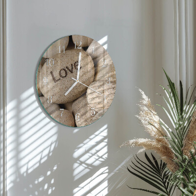 Glas wanduhr Steine