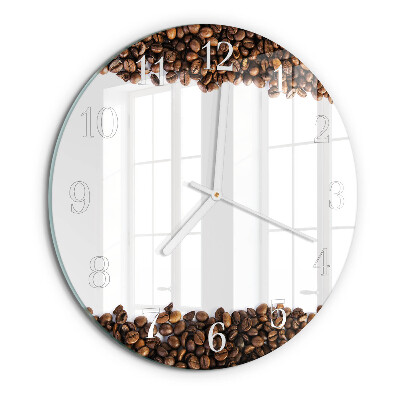 Glas wanduhr Kaffeebohnen