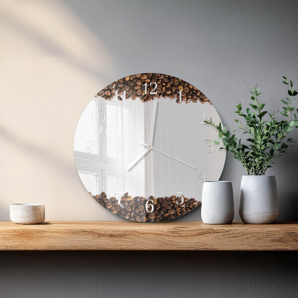 Glas wanduhr Kaffeebohnen