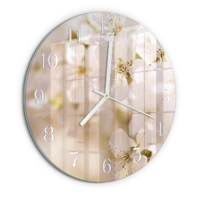 Glas wanduhr Blumen
