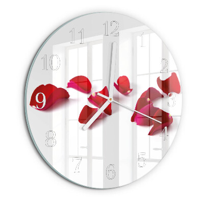 Glas wanduhr Rosenblätter